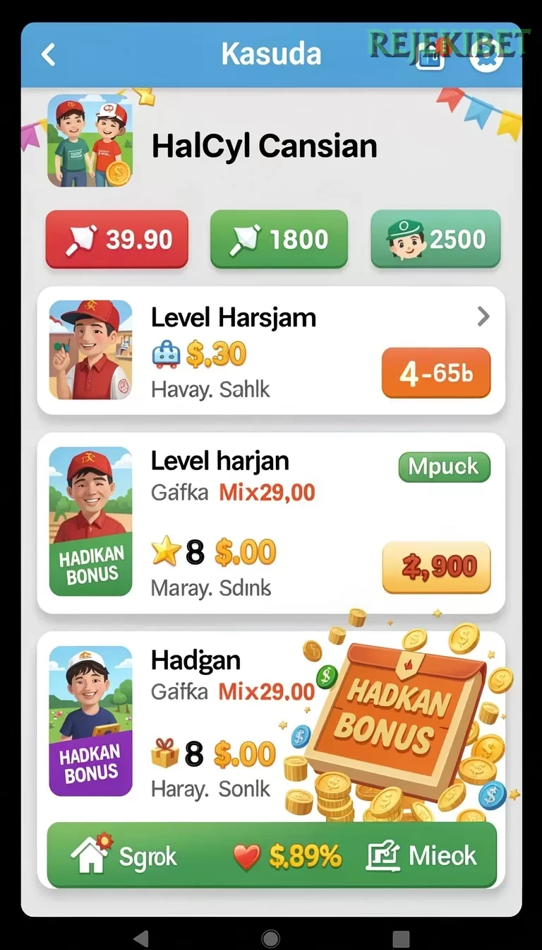 Cuplikan layar AWANLUCK — menu navigasi